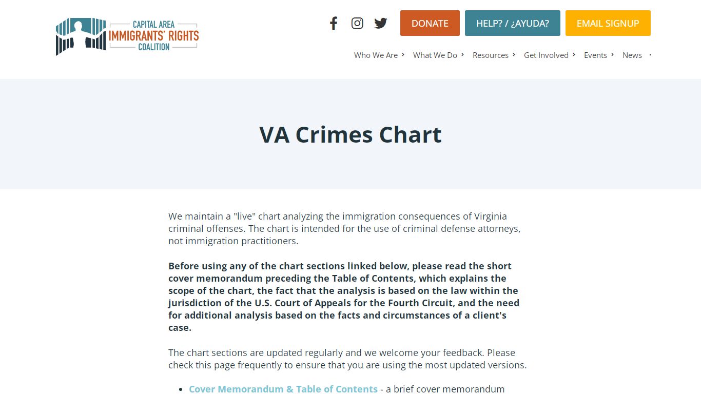 VA Crimes Chart | CAIR COALITION